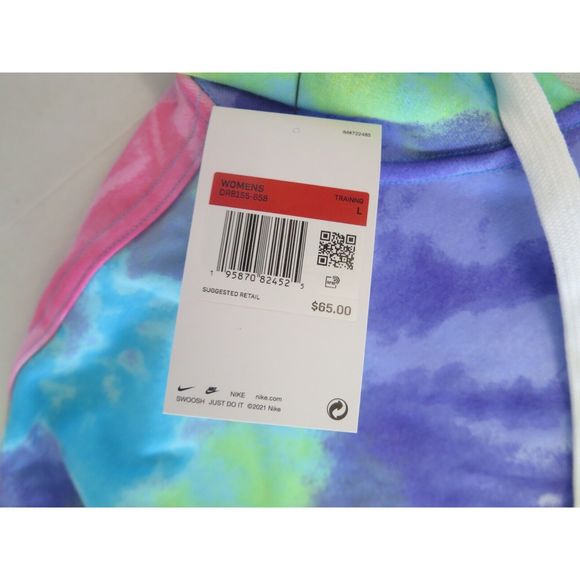 Nike DR8155 658 Women's Sz L Multi Tie Dye French Terry Training Hoodie $65 - Picture 3 of 6